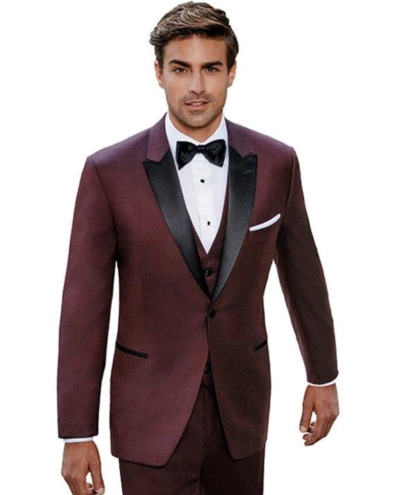 Burgundy One Button Prom Suit For Men Affordable Burgundy Tuxedo Groom With  Shawl Lapel Three Piece Blazers Jacket, Pants, And Vest From Weddingsalon,  $78.7 | DHgate.Com